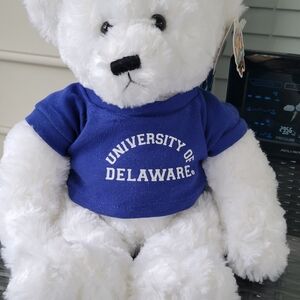 University Of Delaware Plush White Bear DEXTER.  NWT